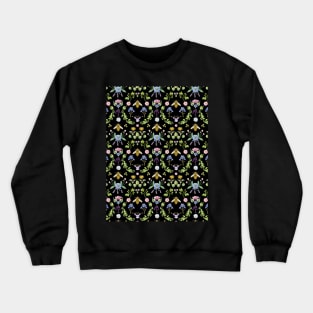 Summer Day Garden A Black Crewneck Sweatshirt